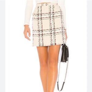 House of Harlow 1960 Plaid Mini Skirt in Cream and Black